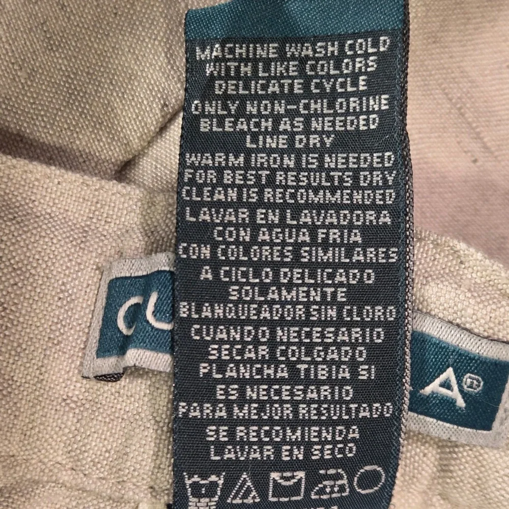 Cubavera Men's Linen Blend Straight Leg Cropped Pants Size L Drawstring Waist